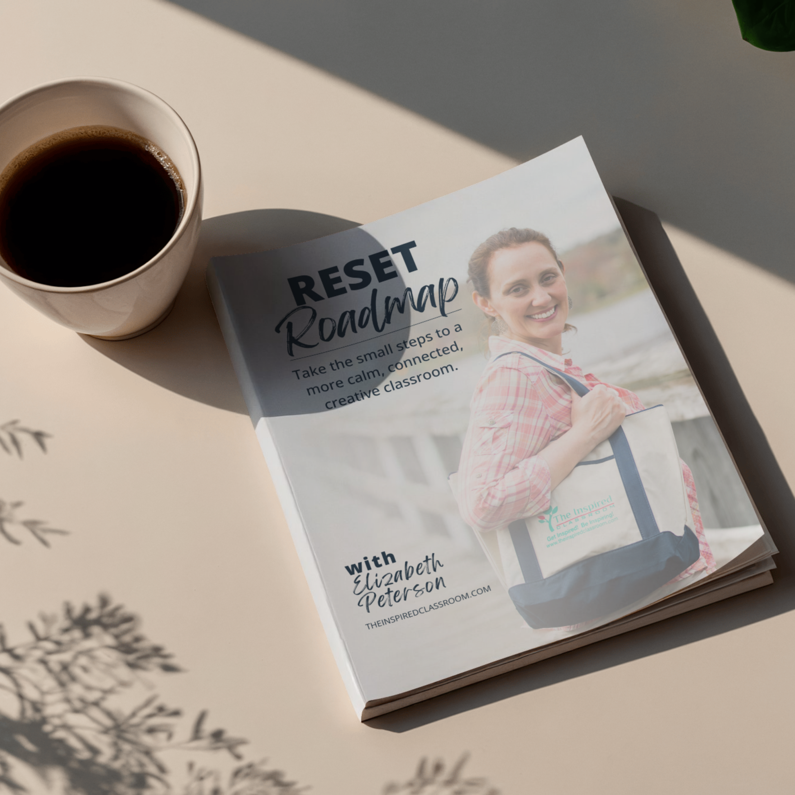 The reset roadmap on a table with coffee.