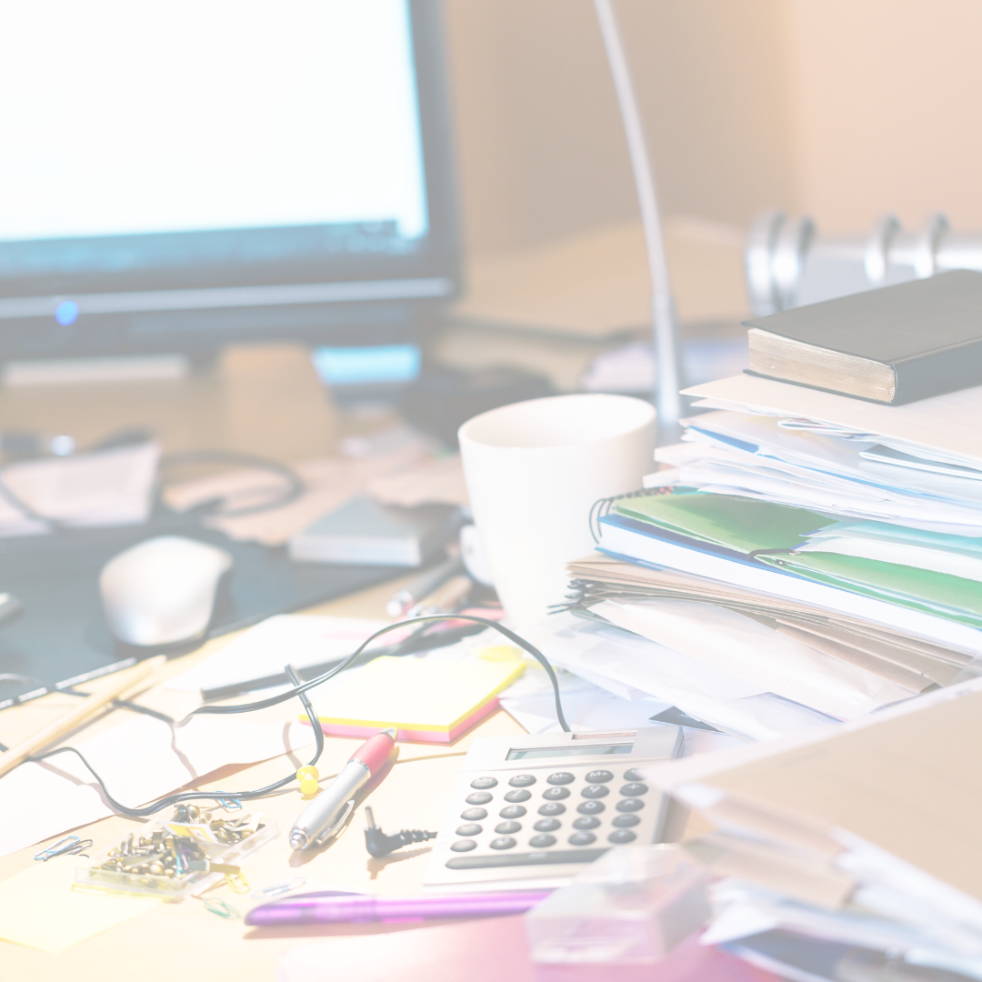 a messy teacher desk