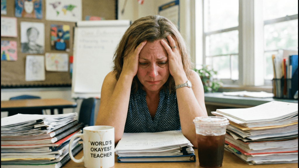 upset teacher